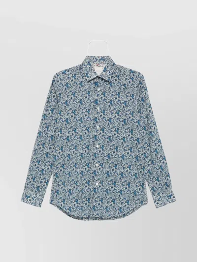Paul Smith Printed Shirt In Blue