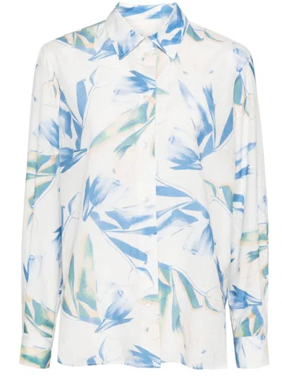 Paul Smith Tulip-print Shirt In Clear Blue