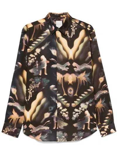 Paul Smith Black Print Lyocell Shirt