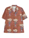 Paul Smith Printed Shirt In Brown