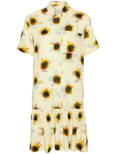 Paul Smith Abstract Sunflower Day Dress Col: 10 Yellow, Size: 14