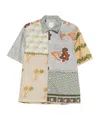 Paul Smith Textile Patchwork Muted Tones Casual Shirt In Gray