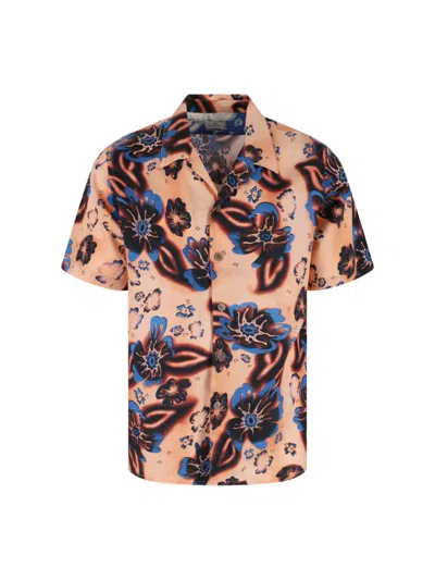 Paul Smith Floral Print Shirt In Brown