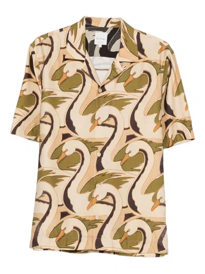 Paul Smith Swan-print Shirt In Animal Print