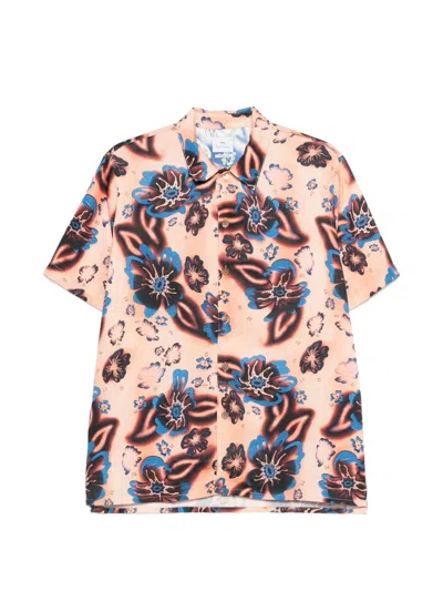 Paul Smith Printed Shirt In Brown
