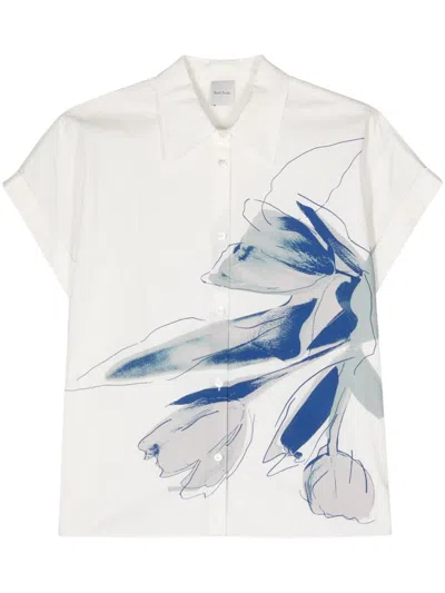 Paul Smith Short-sleeve Printed Shirt In White