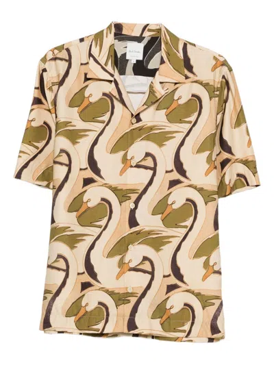 Paul Smith Printed Shirt In Neutral