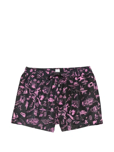 Paul Smith Printed Swim Shorts In Black