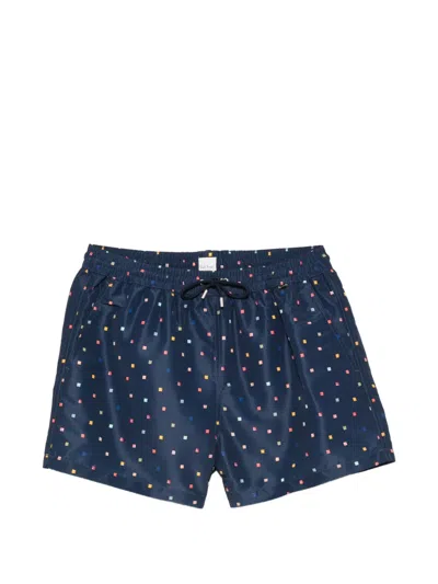 Paul Smith Printed Swim Shorts In Blue