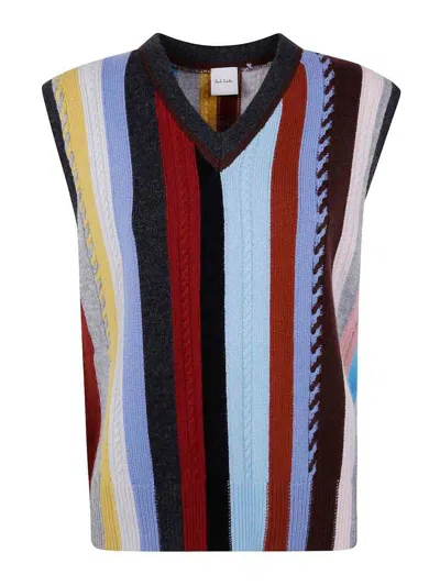 Paul Smith Women's Cashmere-blend 'signature Stripe' Knitted Vest Top Multicolour