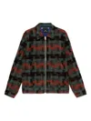 Paul Smith Geometric Pattern Wool Jacket Design In Green