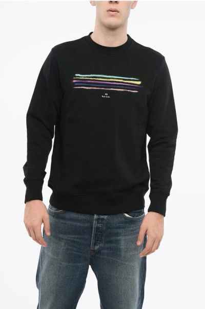 Paul Smith Ps Brushed Cotton Crew-neck Sweatshirt With Contrasting Deta