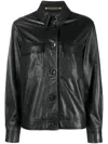PAUL SMITH PAUL SMITH PS BUTTON-UP LEATHER SHIRT JACKET