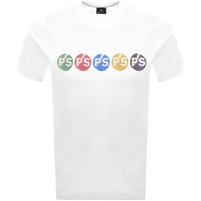 Paul Smith Ps By  Graffiti Logo T Shirt White