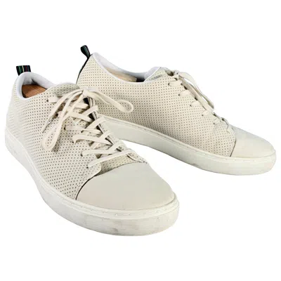Pre-owned Paul Smith Ps By  Size 12 Grey Stone Perforated Leather Cap Toe Sneakers In Gray