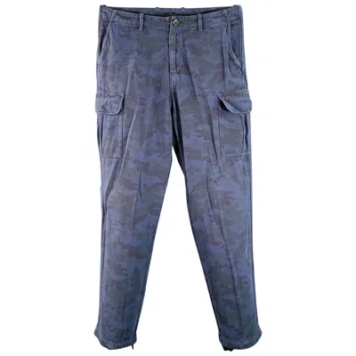 Pre-owned Paul Smith Ps By  Size 30 Blue Grey Camouflage Cargo Zip Fly Casual Pants In Gray