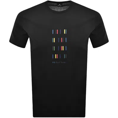 Paul Smith Ps By  Striped Logo T Shirt Black