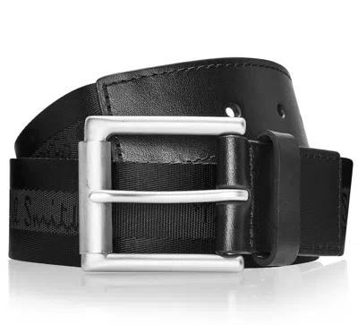 Paul Smith Ps Logo Webbing Belt In Black