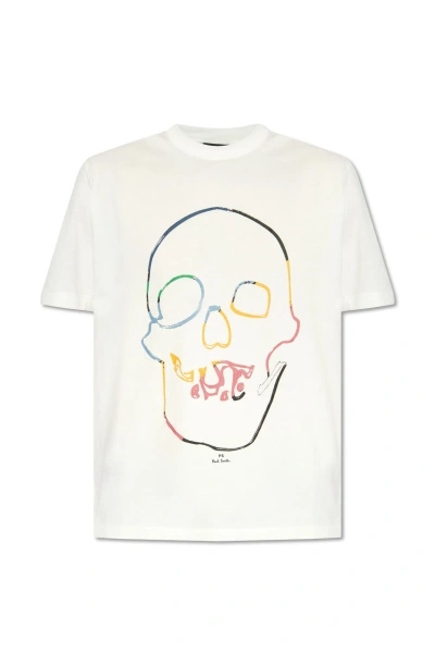 Paul Smith Ps  Printed T-shirt In Beige