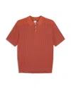 Paul Smith Ps  Rib Knit Short Sleeve Polo Sweater In Red
