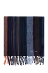 Paul Smith Ps  Scarf With Striped Pattern In Blue