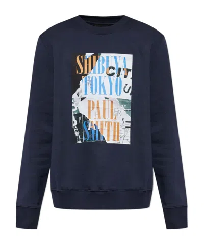 Paul Smith Ps  Shibuya Print Sweatshirt In Blue