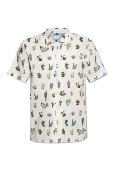 Paul Smith Ps  Short Sleeve Shirt In White