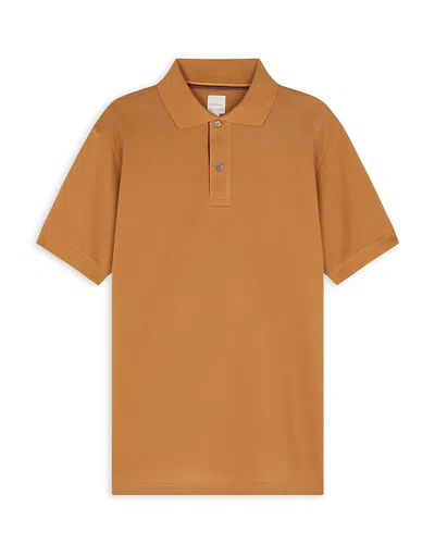 Paul Smith Ps  Striped Placket Polo In Brown