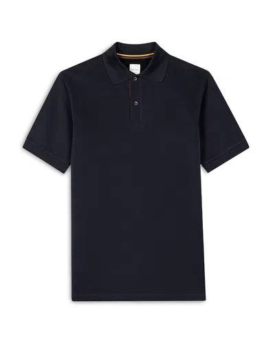 Paul Smith Ps  Striped Placket Polo In Blue