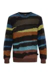 Paul Smith Multi-wave Stripe Cotton-mohair Sweater In Blue