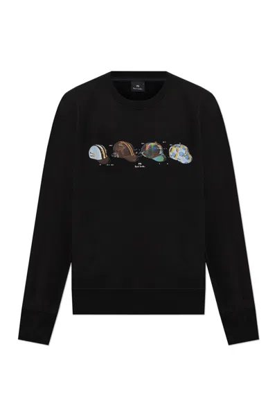 Paul Smith Ps  Sweatshirt With Colorful Print In Black