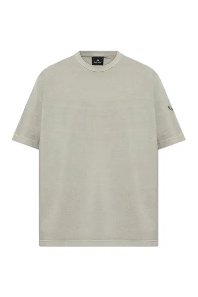 Paul Smith Ps  T-shirt With Embroidered Logo In Grey