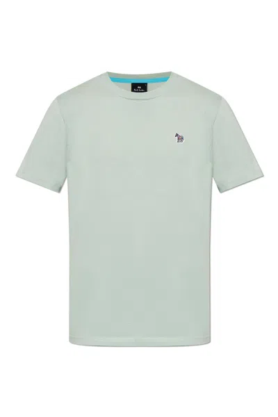 Paul Smith Kids' Ps  T-shirt With Logo-shaped Patch In Green