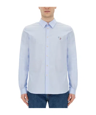 Paul Smith Ps  Zebra Embroidered Long-sleeved Shirt In White