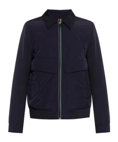 Paul Smith Ps  Zip-up Shirt Jacket In Blue