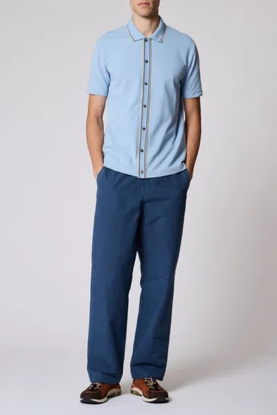 Paul Smith Ps Regular Fit Button Up Polo In Blue