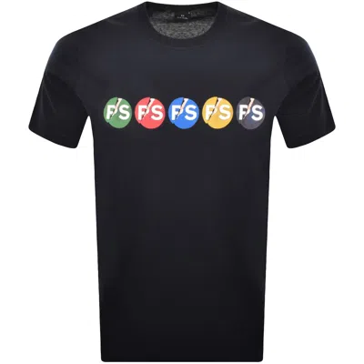 Paul Smith Ps Repeat Logo T Shirt Navy In Blue