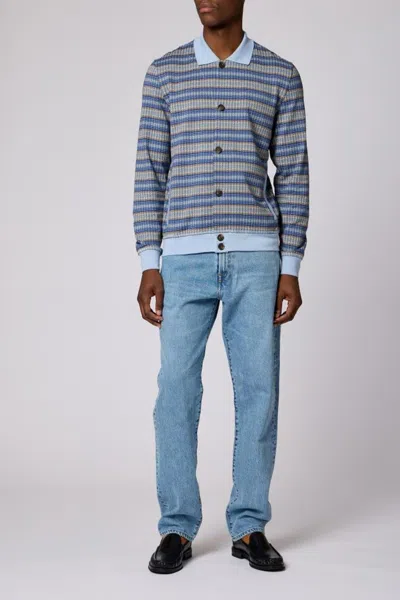 Paul Smith Ps Stripe Cardigan In Blue