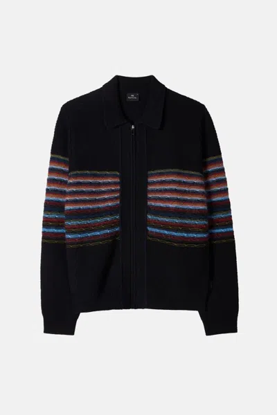 Paul Smith Ps Stripes Zip Cardigan In Multi