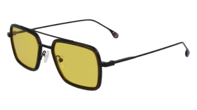 Pre-owned Paul Smith Ps23101s 001 Black/olive/yellow 52/19/145 Male Sunglasses
