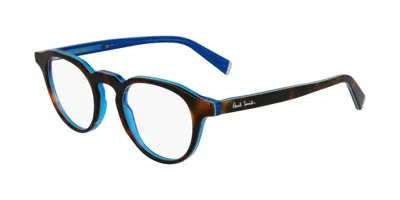 Paul Smith Ps24611 Keyes With Clip-on 214 Men's Glasses Tortoiseshell Size 48 - Free Lenses - Blue Light Block  In Dark Tortoise On Transparent Turquoise B