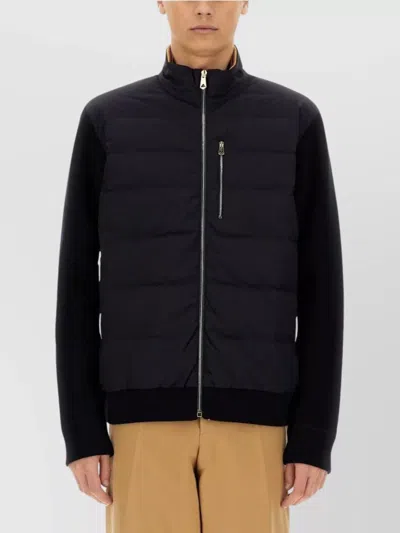 Paul Smith Puffer Jacket Ribbed Cuffs In Black