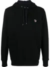 Paul Smith Pullover Black Hoodie With Colorful Zebra Logo In Black