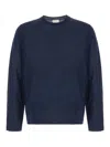 Paul Smith Crew Neck Sheer Fabric Sweater In Blue