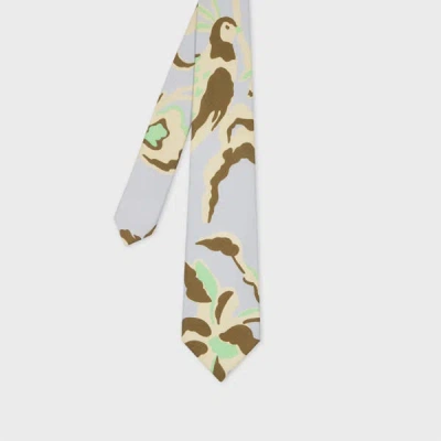 Paul Smith Purple Silk 'bohemia' Tie Blue