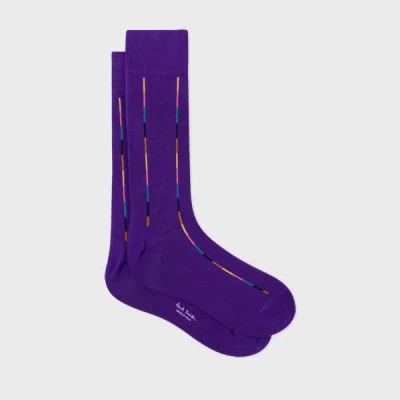 Paul Smith Purple Thin 'artist Stripe' Socks In 59 Purple