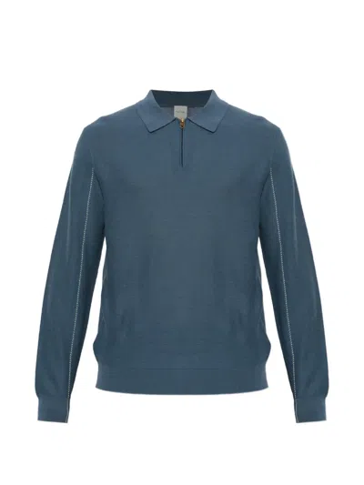 Paul Smith Quarter-zip Long-sleeve Sweater In Green