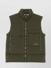 Paul Smith Sleeveless Quilted Jacket With High Collar In Green