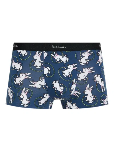 Paul Smith Rabbit-print Boxers In Blue