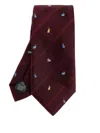 Paul Smith Rabbit-print Striped Tie In Red
